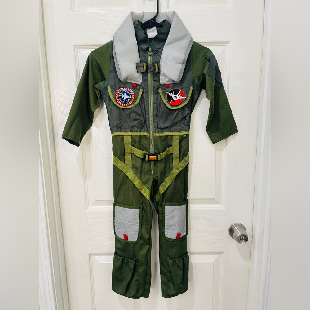 Kids Pilot Costume - Green and Gray